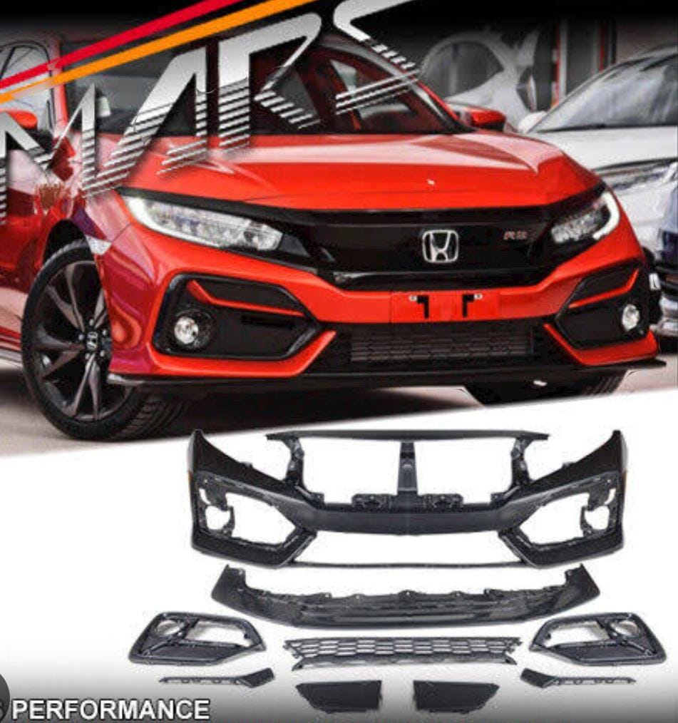 Honda Civic X Facelift Front SI Bumper V2 For 2016 - 2021