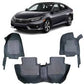 Honda Civic x  10D Lining Floor Mats Black With Black Grass With Logo 3 Pcs - Model 2016-2023