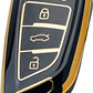 MG HS TPU Plastic Protection Key Cover Chrome With Black 3 Buttons - Model 2020-2021