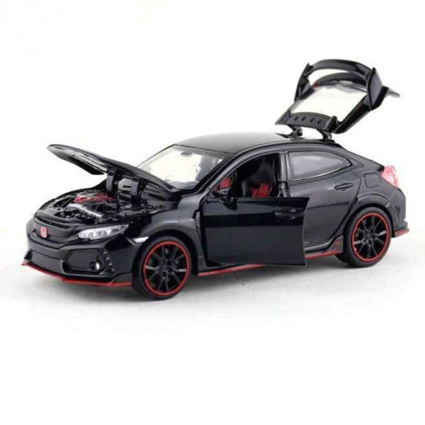 Honda Civic X Die Cast Car Toy Black - Model 2016 -2021