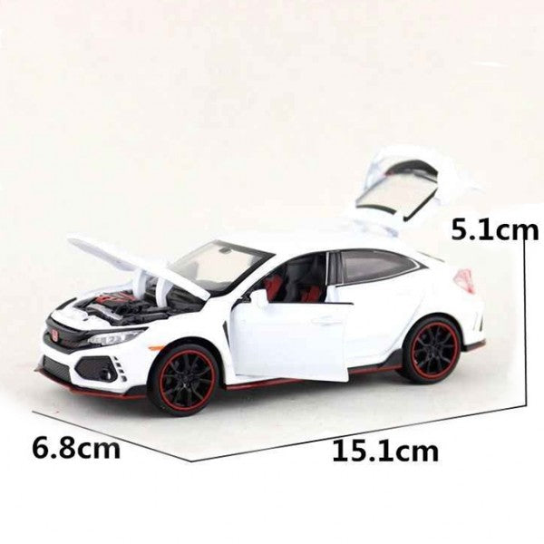 Honda Civic X Die Cast Car Toy Black - Model 2016 -2021