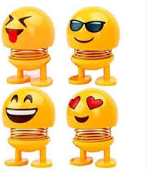 Bouncing Car Dashboard Smileys Emoji Emoticon Toy Each - Multi