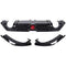 Honda Civic Glossy Black Lip Diffuser - 3 Pcs - With Brake Light LED