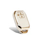 Suzuki Swift TPU Plastic Protection Key Cover White With Golden 2 Buttons - Model 2022-2023